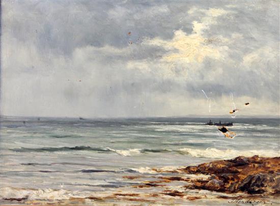 Joseph Henderson (1832-1908) A Blink between Showers 18 x 24in., canvas holed